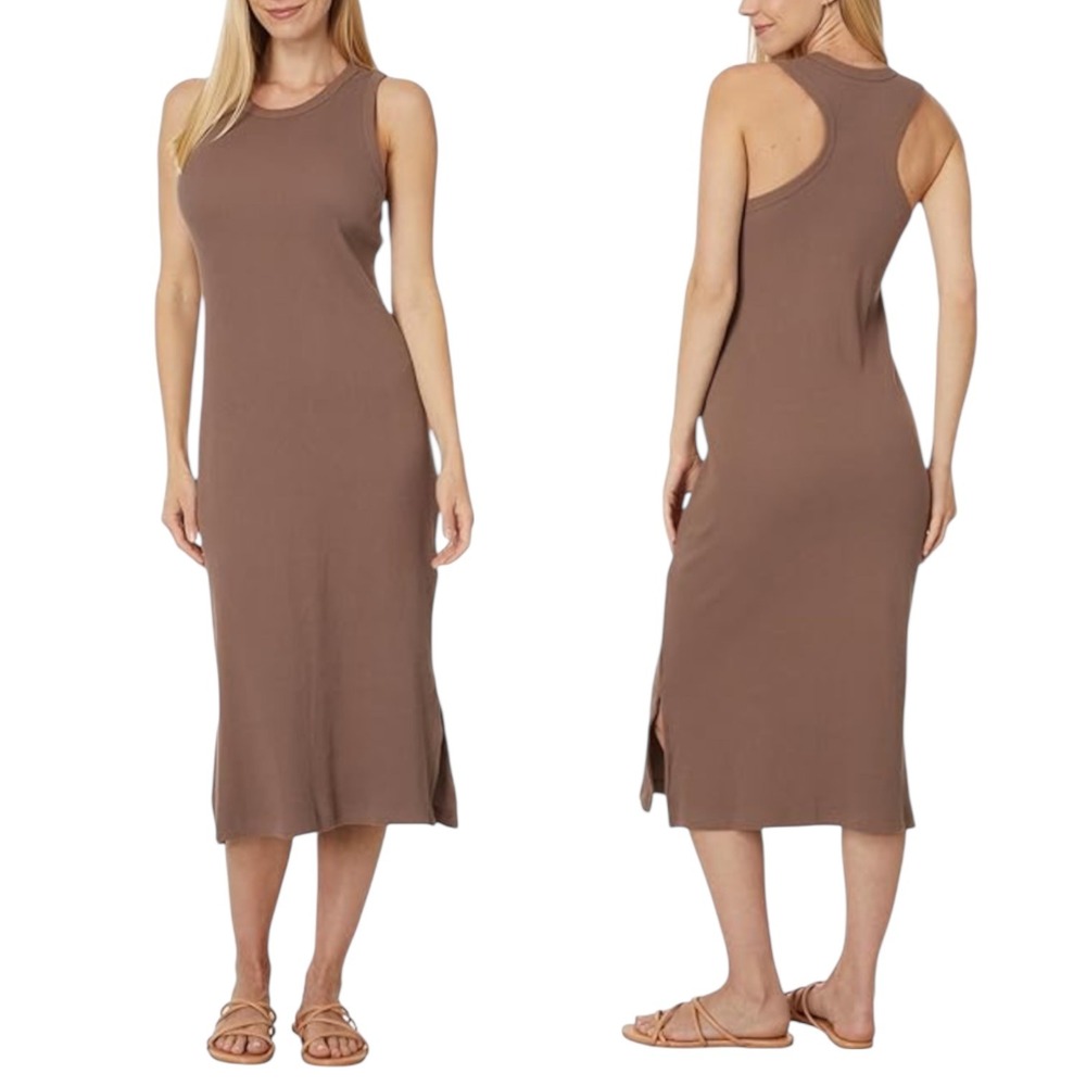 PACT Organic Cotton Favorite Rib Racerback Tank Midi Dress. Size XL